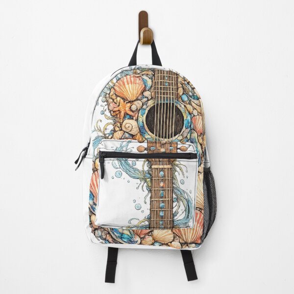 Item preview, Seashell Guitar Fantasy T-Shirt Design | Ocean Shell Art Illustration designed and sold by XxZainStylexX.