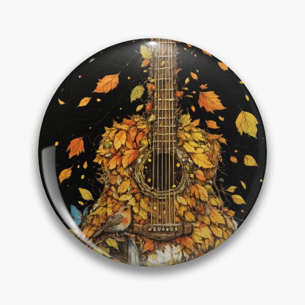Item preview, Fantasy Guitar Made of Falling Leaves – Nature Acoustic Guitar Art designed and sold by XxZainStylexX.