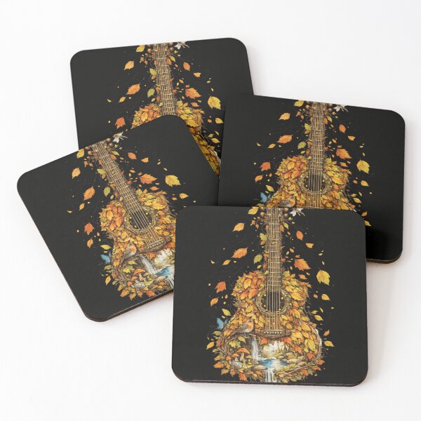 Item preview, Fantasy Guitar Made of Falling Leaves – Nature Acoustic Guitar Art designed and sold by XxZainStylexX.