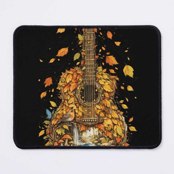 Item preview, Fantasy Guitar Made of Falling Leaves – Nature Acoustic Guitar Art designed and sold by XxZainStylexX.