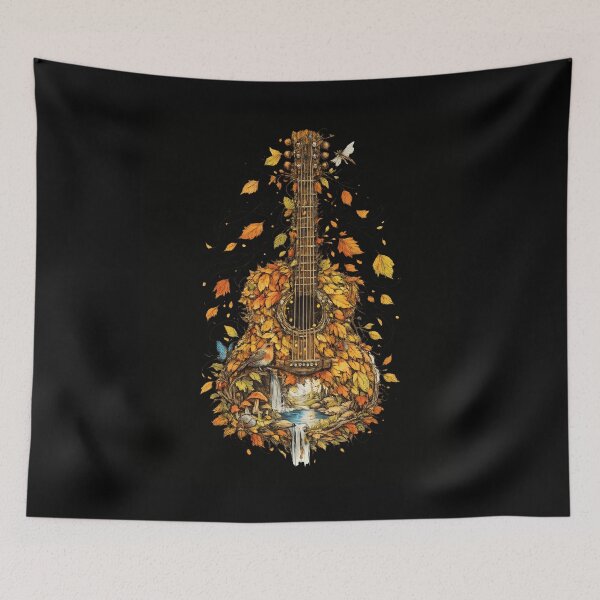 Item preview, Fantasy Guitar Made of Falling Leaves – Nature Acoustic Guitar Art designed and sold by XxZainStylexX.