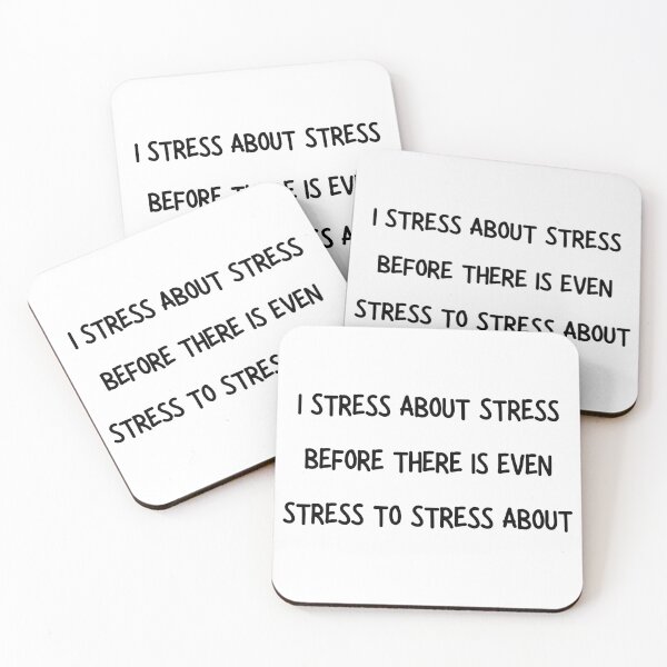Item preview, I Stress About Stress Relatable Overthinking Quote designed and sold by VibeoCanvasShop.
