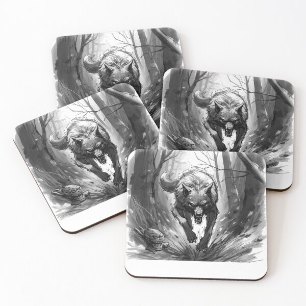 Item preview, Feral Zombie Wolf – Dark Horror Forest Creature Art designed and sold by EHdesignShop.