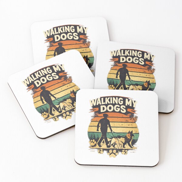Item preview, Walking My Dogs Retro Sunset Dog Walker Funny Pet Lover Shirt designed and sold by PoojaArtLab.