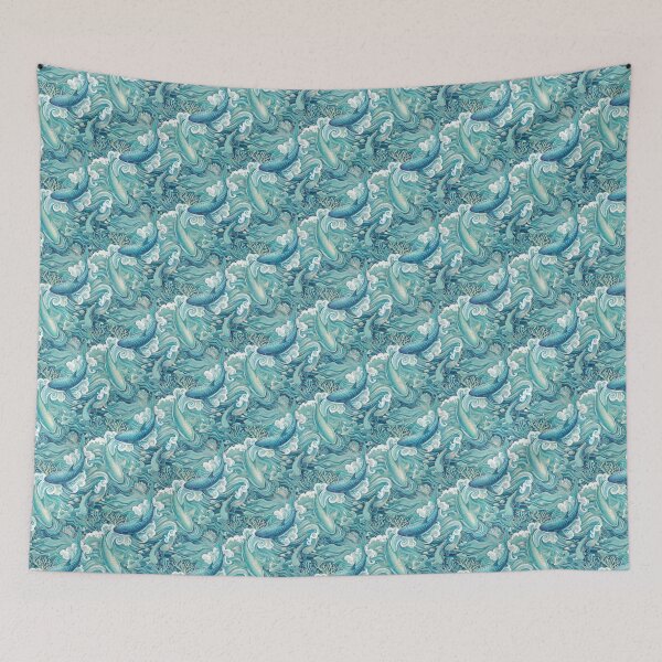 Item preview, Glamorous Turquoise Tiger Shark Pattern designed and sold by Jandedan.