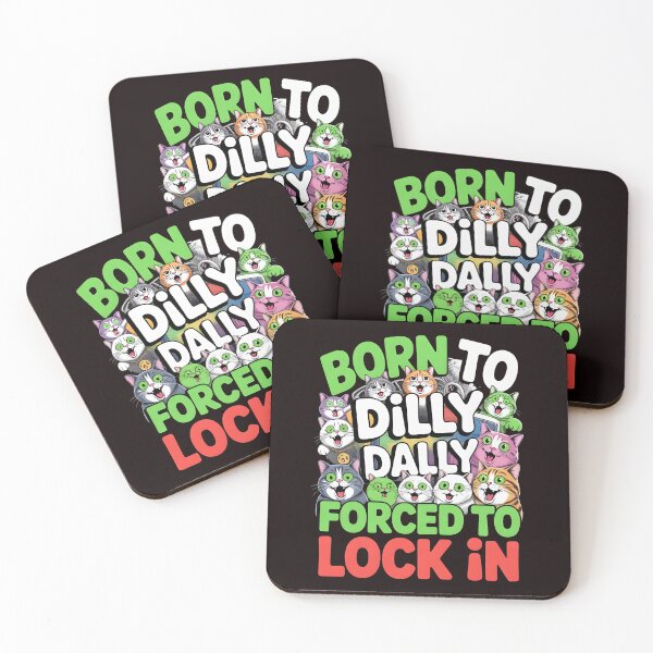 Item preview, Born to Dilly Dally Forced to Lock In – Oddly Specific Cat Meme Aesthetic designed and sold by Redgiant87x.