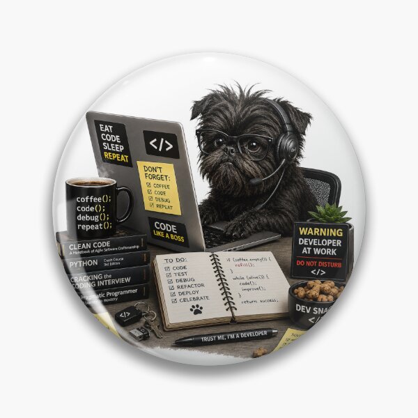 Item preview, Affenpinscher Coding Dog – Realistic Programmer Puppy designed and sold by YamiSociety.