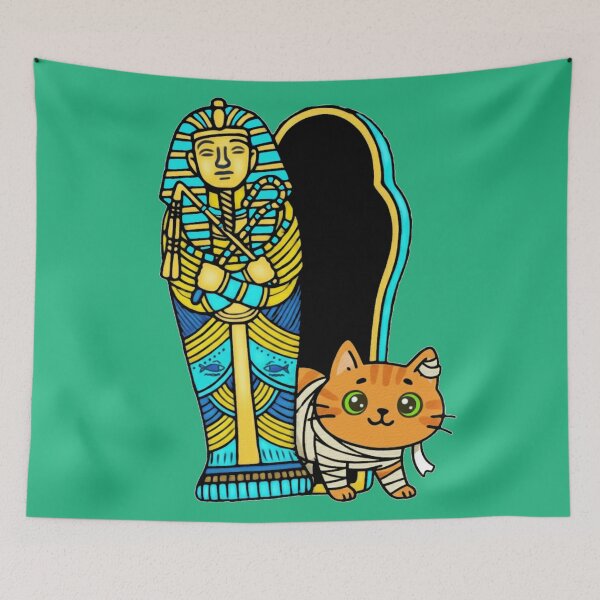 Item preview, Mummy Cat Awakening | Cute Egyptian Kitty in Sarcophagus designed and sold by MythoWorldddd.