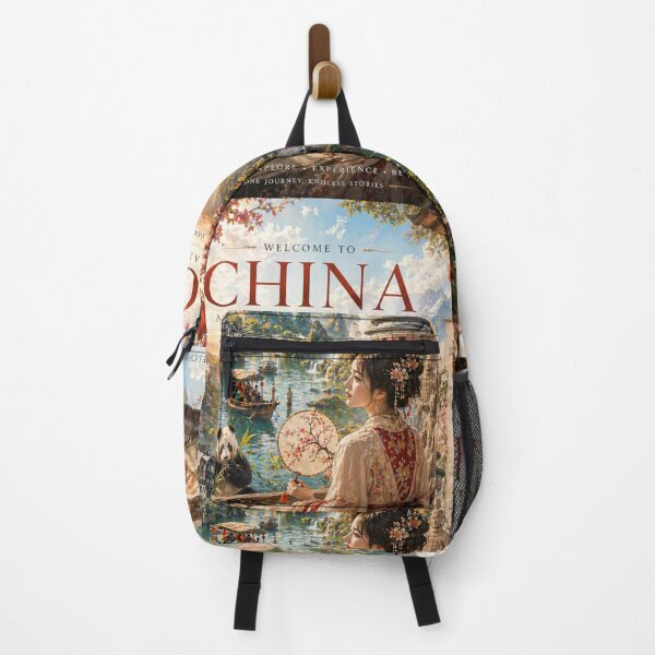 Item preview, Welcome to China Vintage Travel Poster | Great Wall, Panda & Chinese Culture Scenic Art designed and sold by Inkora-Art.