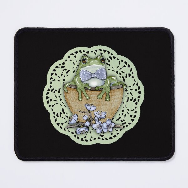 Item preview, Tree Frog in Basket with Flowers on Doily designed and sold by JoyfulWhimsy.