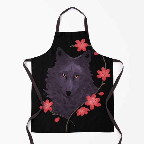 Item preview, Black wolf with red flowers  designed and sold by Giulialibard.