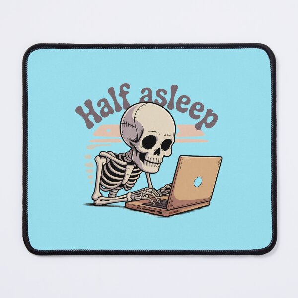 Item preview, Half Asleep Skeleton Programmer Funny Coding Halloween T-Shirt designed and sold by Raw Tigers.