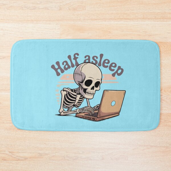 Item preview, Half Asleep Skeleton Programmer Funny Coding Halloween T-Shirt designed and sold by Raw Tigers.