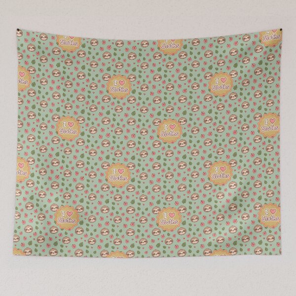 Item preview, I Love Sloths Kawaii Pattern designed and sold by Itsheartshop.