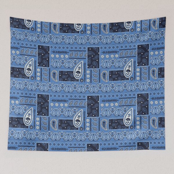 Item preview, Blue and White Paisley Patchwork Pattern designed and sold by DafneDStudio.