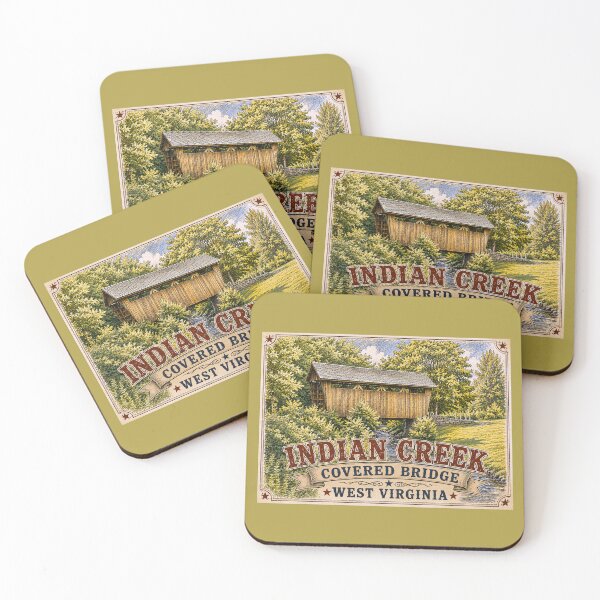 Item preview, Indian Creek Covered Bridge rustic designed and sold by gotucoveredart.