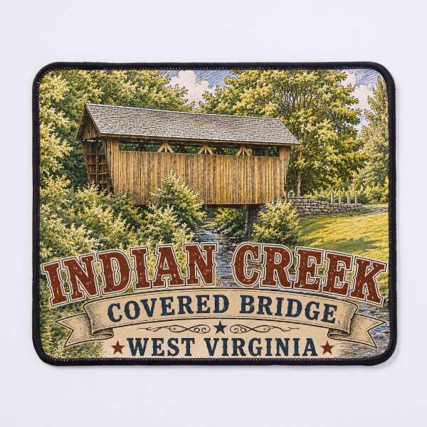 Item preview, Indian Creek Covered Bridge rustic designed and sold by gotucoveredart.
