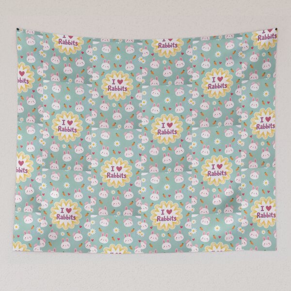 Item preview, I Love Rabbits Kawaii Pattern designed and sold by Itsheartshop.