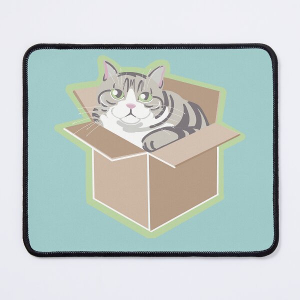 Item preview, GREY TABBED CAT IN BOX designed and sold by KASARO.