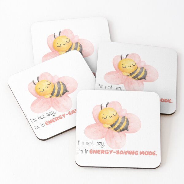 Item preview, Energy Saving Mode Cute Bee — Kawaii Bee Flower Design, Funny Tired Bee Gift, Relatable Introvert Art, Cozy Watercolor Bee designed and sold by soaddigitalstudios.