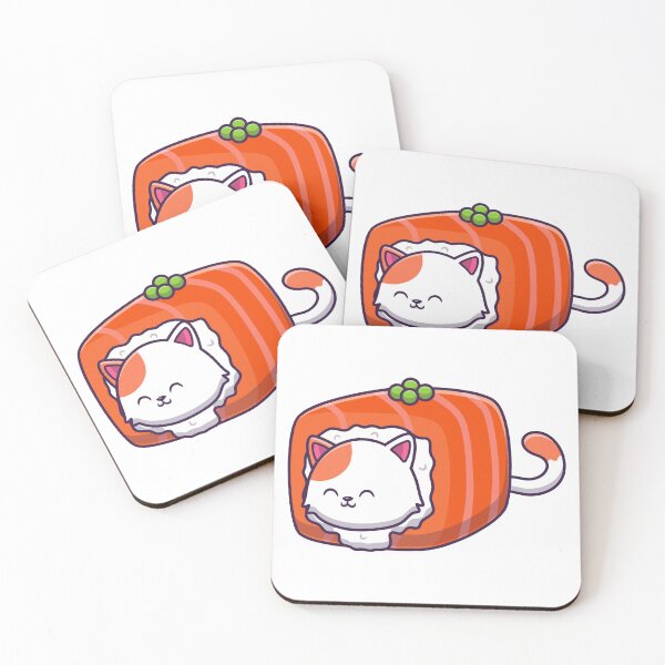 Artikelvorschau, Niedliches Kawaii Sushi Katzen-Lachs-Nigiri entworfen und verkauft von sdbienv.