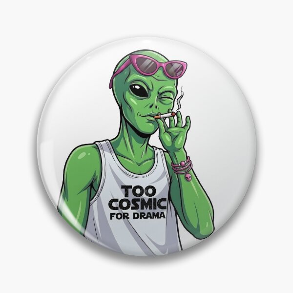 Item preview, Too Cosmic For Drama - Retro Aesthetic Cool Alien designed and sold by HornbillDesign.