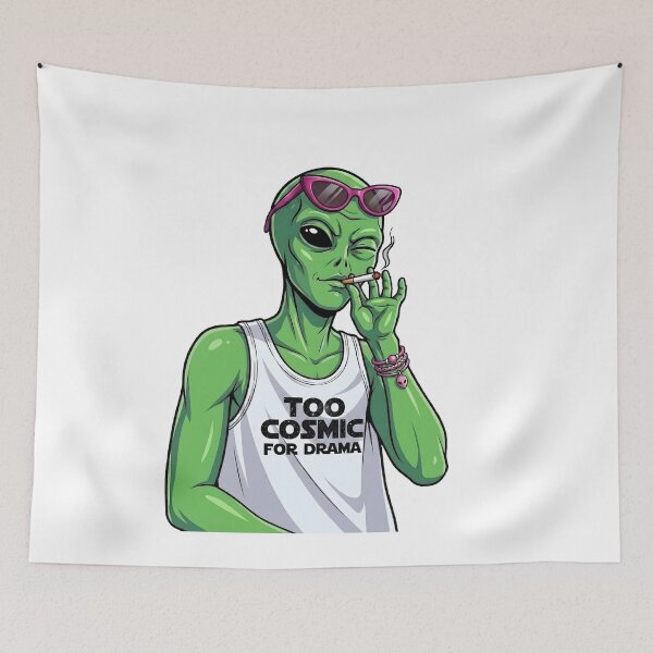 Item preview, Too Cosmic For Drama - Retro Aesthetic Cool Alien designed and sold by HornbillDesign.