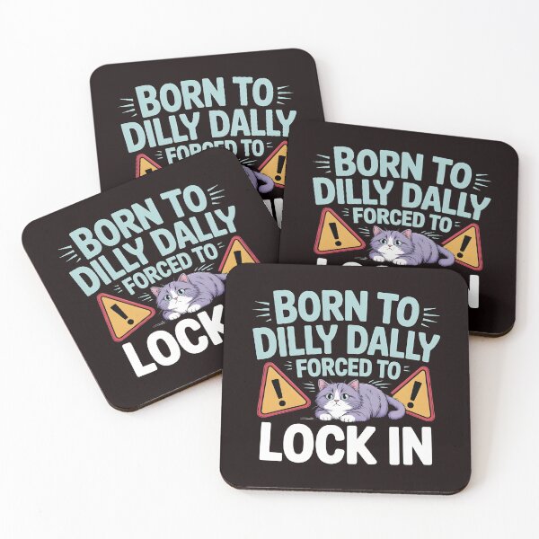 Item preview, Born to Dilly Dally Forced to Lock In – Viral Brainrot Cat Meme Design designed and sold by Redgiant87x.