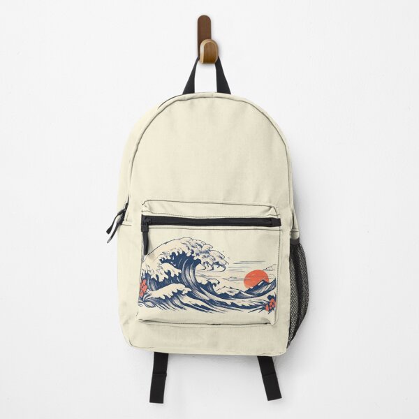 Item preview, Great Wave Japanese Ocean Sun Illustration designed and sold by GogaVibeRe.