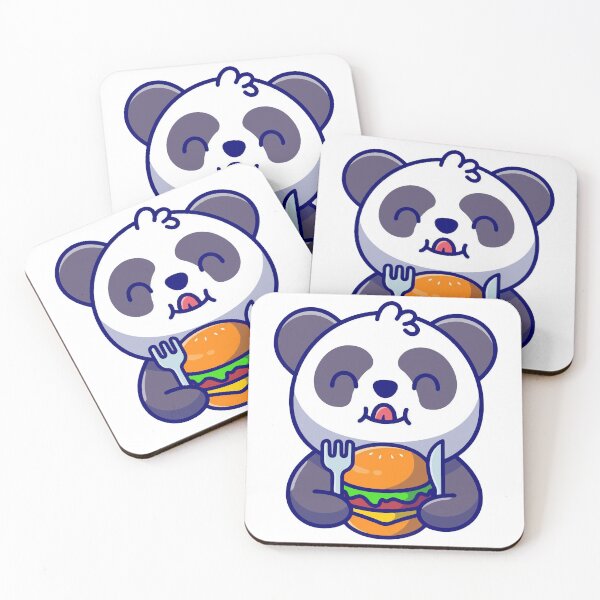 Item preview, Hungry Kawaii Panda Eating Cheeseburger designed and sold by sdbienv.