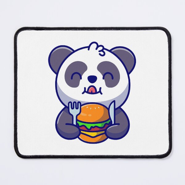 Item preview, Hungry Kawaii Panda Eating Cheeseburger designed and sold by sdbienv.