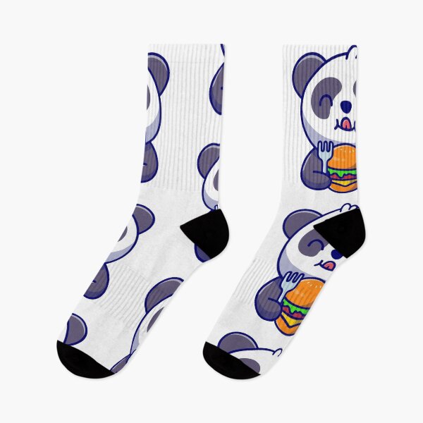 Item preview, Hungry Kawaii Panda Eating Cheeseburger designed and sold by sdbienv.