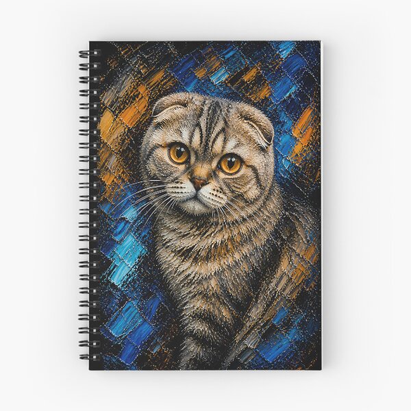 Item preview, Staring Scottish Fold Color Explosion Cat Art designed and sold by Vista Atelier.