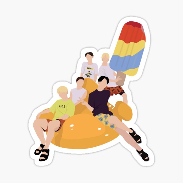 Kawaii K-pop Wall Decor Die Cut Sticker Angel Jun Park Junhee Kpop Decal ACE Kpop Glossy Sticker Gift for kpop fan Laptop Stickers