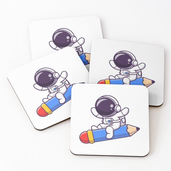Item preview, Cute Astronaut Riding a Flying Pencil designed and sold by sdbienv.