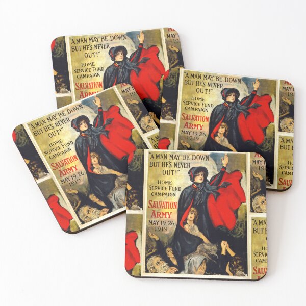Item preview, Vintage 1919 Salvation Army Poster | Home Service Fund Campaign | Strong Woman in Red Cape | Hope & Resilience Historical Art designed and sold by artofuniverse.