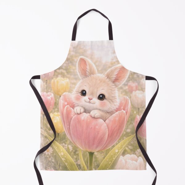 Item preview, dorable Baby Bunny Snuggled Inside a Giant Pink Tulip Watercolor Art designed and sold by lovelistivkaa.