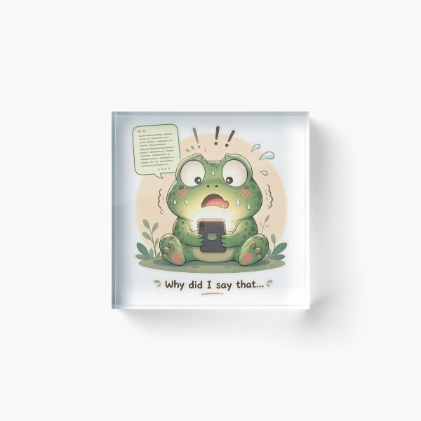 Item preview, Frog Oversharing Social Anxiety Cute Mood designed and sold by Sadia  Jannat.