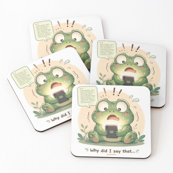 Item preview, Frog Oversharing Social Anxiety Cute Mood designed and sold by Sadia  Jannat.