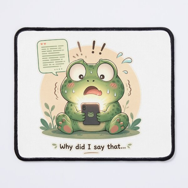 Item preview, Frog Oversharing Social Anxiety Cute Mood designed and sold by Sadia Jannat.