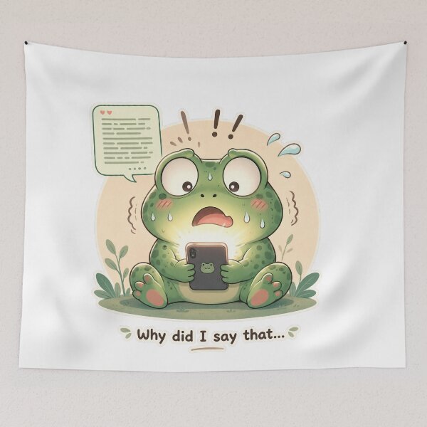 Item preview, Frog Oversharing Social Anxiety Cute Mood designed and sold by Sadia  Jannat.