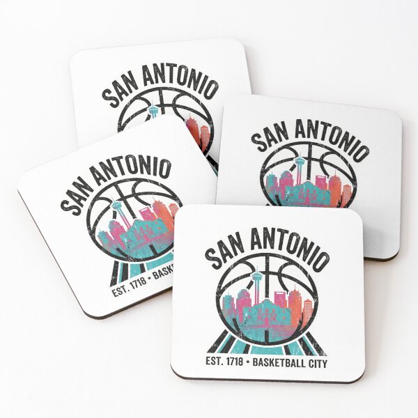 Item preview, San Antonio Basketball City Skyline Retro Vintage 1718 Texas Hoops designed and sold by Basma Designs | Funny Shirts, Stickers & Mugs.