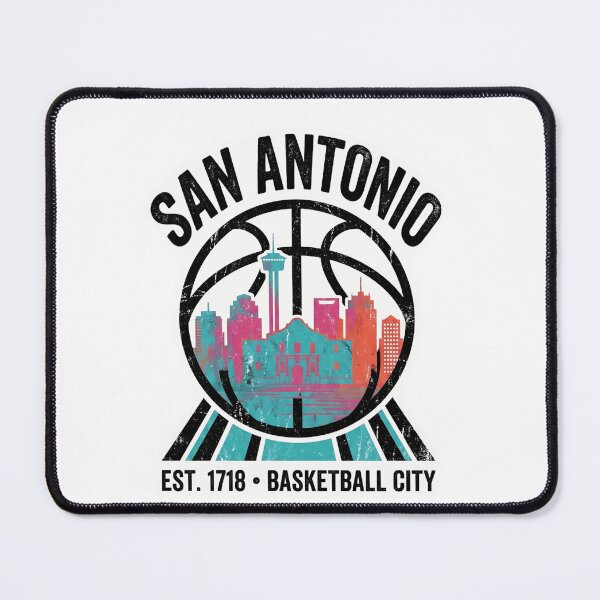 Item preview, San Antonio Basketball City Skyline Retro Vintage 1718 Texas Hoops designed and sold by Basma Designs | Funny Shirts, Stickers & Mugs.
