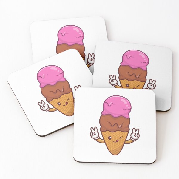 Item preview, Happy Two Scoops Ice Cream Cone Kawaii designed and sold by sdbienv.