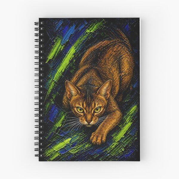 Item preview, Stalking Abyssinian Color Explosion Cat Art designed and sold by Vista Atelier.