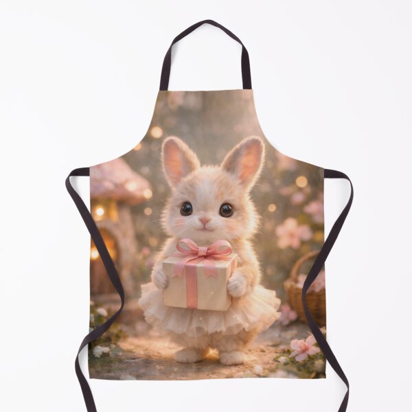 Item preview, Magical Bunny Ballerina Holding a Gift in Fairy Garden designed and sold by lovelistivkaa.