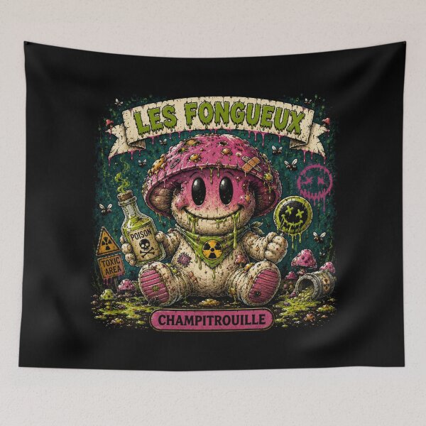 Item preview, The Toxic Mushroom Smiley Street Art Cartoon designed and sold by PLUSHIWORLDtm.