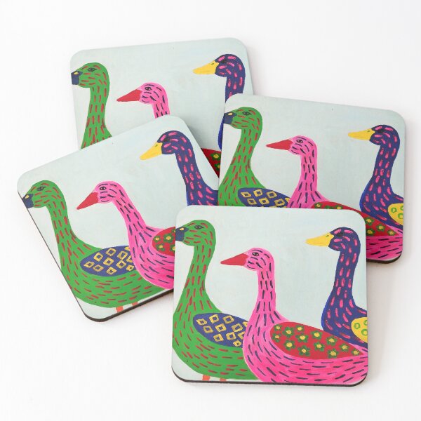 Item preview, Psychedelic geese printable wall art 3:2 ratio digital painting polka dot designed and sold by Lenasminiland.