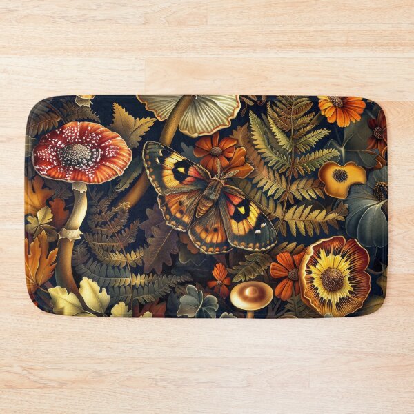 Item preview, Whimsical Moth in Enchanted Mushroom Forest | Cottagecore Nature Art designed and sold by MargaretWiktor.