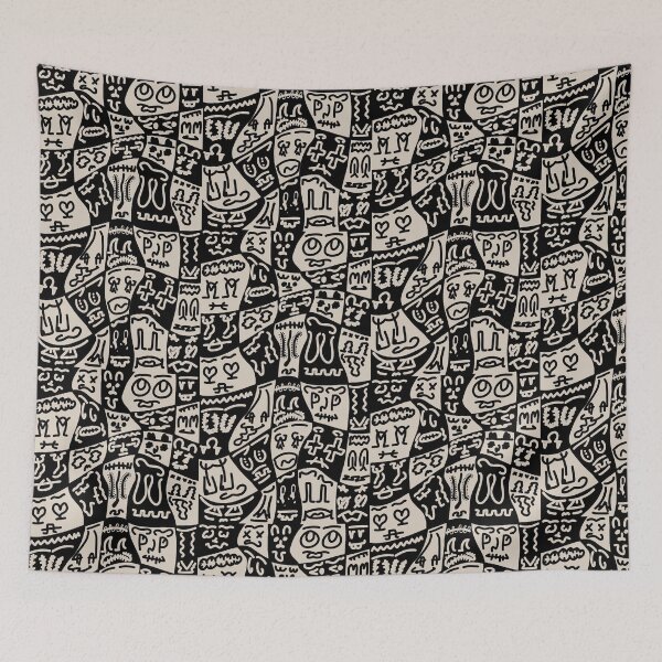 Item preview, Abstract Doodle Collage – Monochrome Street Art Pattern designed and sold by felipemaldonadoart.